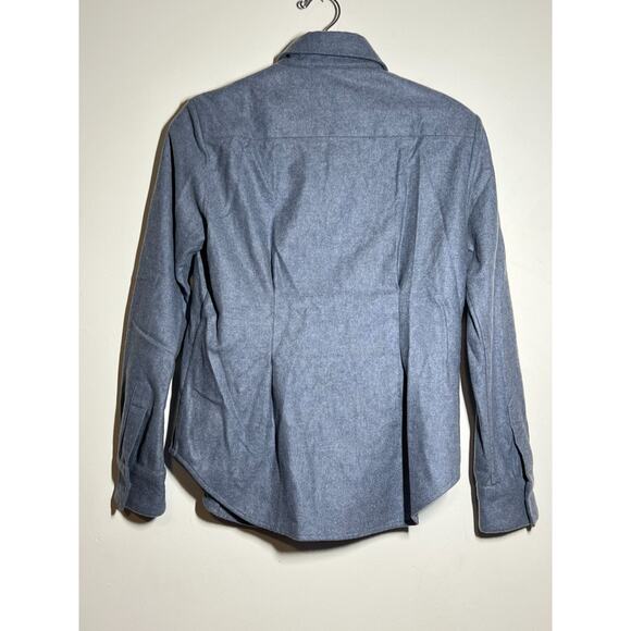 Rosetta Getty LN Heathered Blue 100% Cashmere Button Down Fitted Shirt Size 6 - Picture 5 of 7